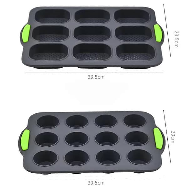 Silikone brødforme til bagning, runde boller, eclairs, muffinskager - Non-stick, ovnsikkert bageudstyr til kagebagning A