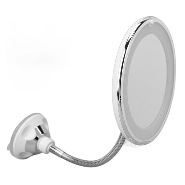 Magnifying Mirror 10X Magnification LED Fill Light Suction Cup Adjustable Gooseneck Makeup Mirror for Home Office
