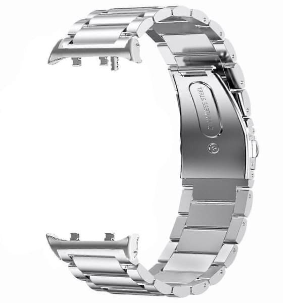 For Huawei Watch D2 Erstatningsklokkerem Tre-perlers solid rustfritt stål armbånd _Billige gaver Silver