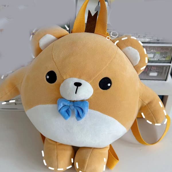 Bear Backpack Soft Plush Doll Toy Large Capacity Bag Adjustable Shoulder Strap for Travel Bear Free Size