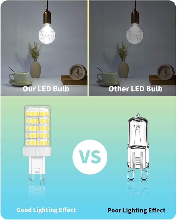 G9 LED-lampa kall vit, 10W 6000K 900LM AC 220V 6-pack