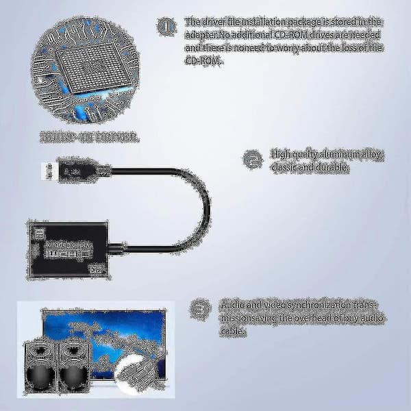 Video Audio Capture Card 1080p 30fps HDMI til USB 3.0 HDMI til live