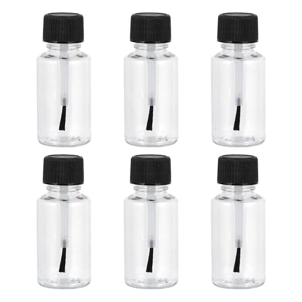 6st 20ml Nagellacksflaskor Tomma Nagellack Klar Flaskor med Pensel_Billiga gåvor 6.4X2.6cm Assorted Color