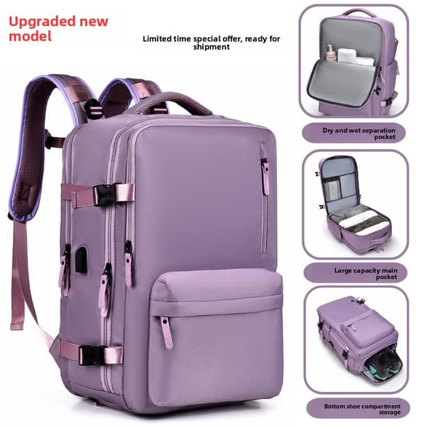 Large Outdoor Backpack with Big Capacity, Lightweight Backpack for Men, Exclusive Computer Backpack, Backpack for Women Purple;