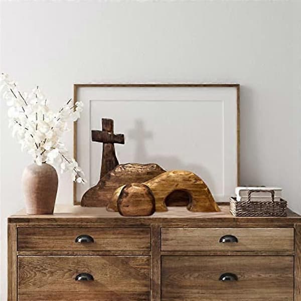 The Empty Tomb Easter Scene and, Wooden Easter Grave Scene Decoration, Wooden Easter Rebirth Decor