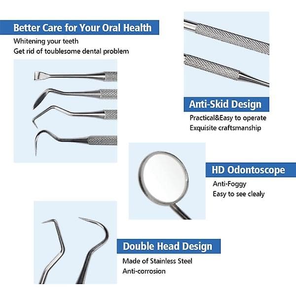 Professional Dental Tools Teeth Hygiene Kit - 4 Pieces Stainless Steel