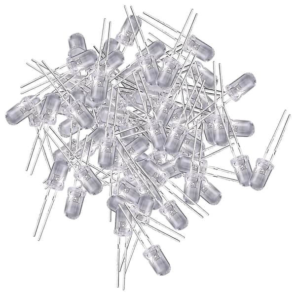 100 stk 5mm Varm Hvid LED-dioder DC 3V 20mA Pære Elektronikkomponenter Lysdiode