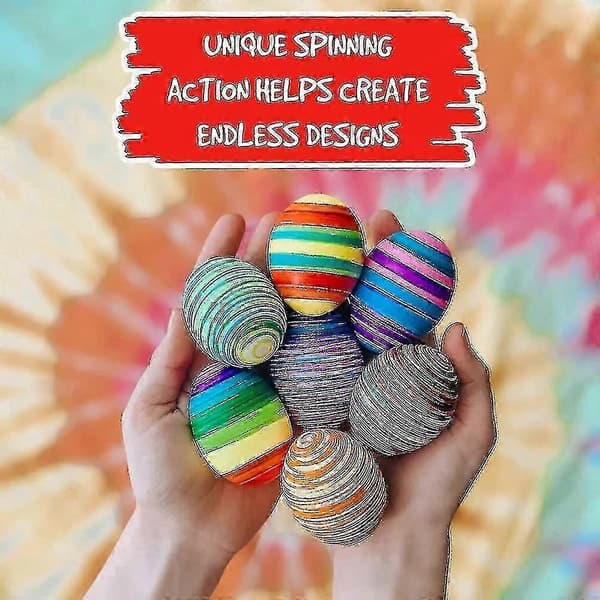 Eggsizing påskeæg mini dekorationssæt - Inkluderer ægdekorationshjul, 3 påskeæg og 8 tuscher 23*5*22厘米