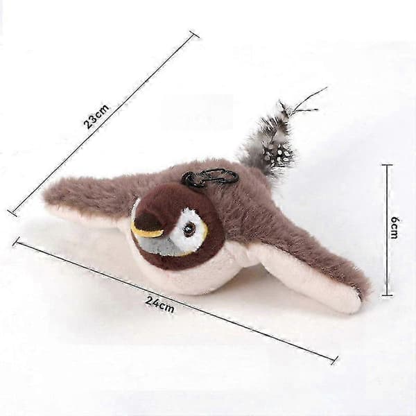 Flying Bird Cat Plush Toy, Interactive Chirping Bird Cat Toy Flapping Wings, Flapping Bird Cat Toy