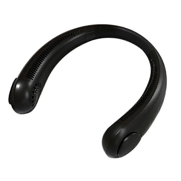 Mini Halsventilator Bærbar Hængende USB Genopladelig Luftkøler Bladeless Ventilator 3000mah black