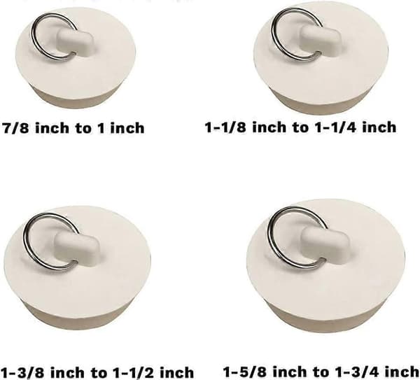 Afløbsprop - vaskeprop vaskeprop - Vaskehætte - Vaskesi - Gummi til afløbsrist - hvid - 1-5/8'~1-3/4'