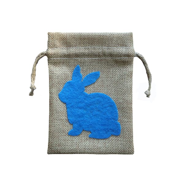Easter Candy Container, Exquisite Easter Patterns, Drawstring Burlap Bags, 6 Pieces 14 x 10 cm, Multicolor, Perfect as Reusable Easter Gift Bags