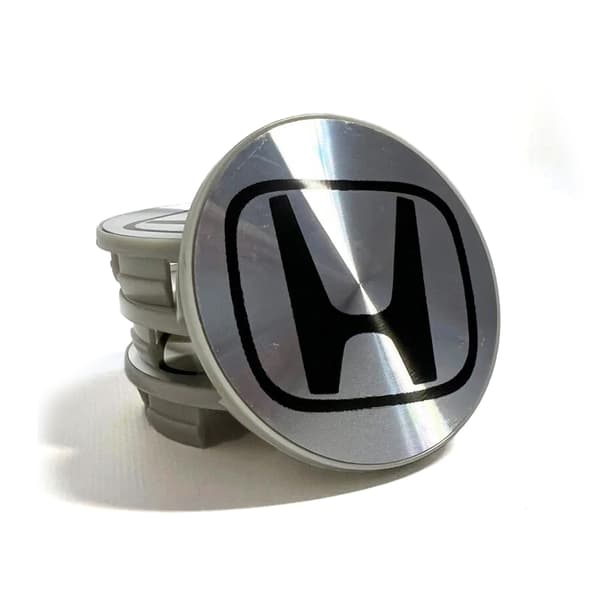 4-pakning - Honda-kompatible senterkopper / hjulnavemblem - B 69mm - Silver 75