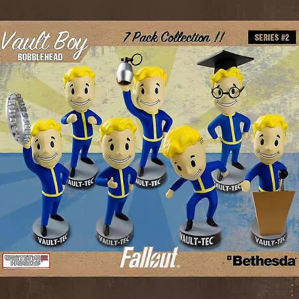 Fallout 4 Fallout Boy Q version 7 bobbleheads Vault Boy dockor i ask_Billiga presenter barter