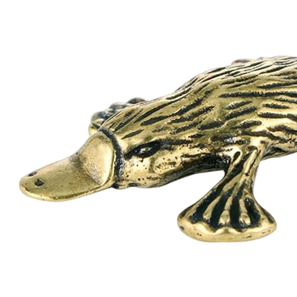 Miniatyr Nebbdyr Figur Messing Andnebb Statue Nebbdyr Ornament for Hjem_Bra saker Copper 5.5cmx3.3cm