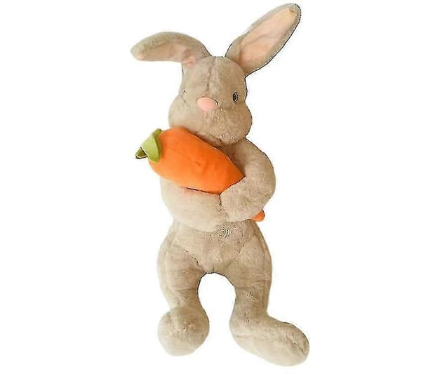 Rabbit Plush Toy, Easter Bunny Plush Rabbit, Easter Bunny Doll, Rabbit Hug Carrot Plush Toy, Soft Plush Rabbit Toy brown