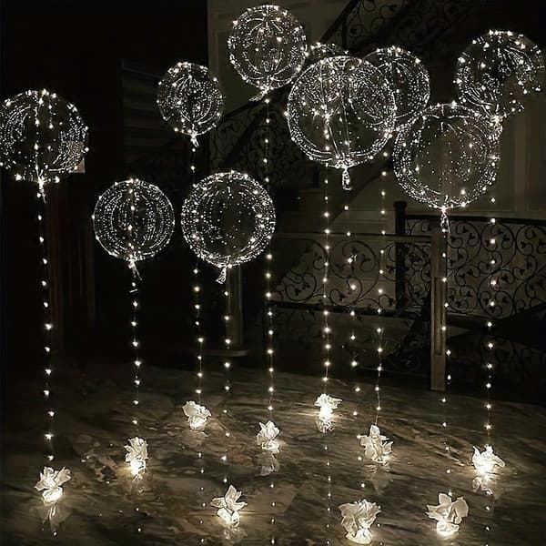 10 stk. varmhvite LED-ballonger, glødende ball - kvalitetsgave