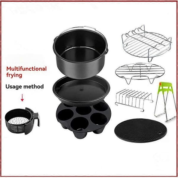 Risteholder, brødholder, tilbehør til airfryer, tilbehør til airfryer, velegnet til 3.5QT-5.8QT kagegrilltilbehør.