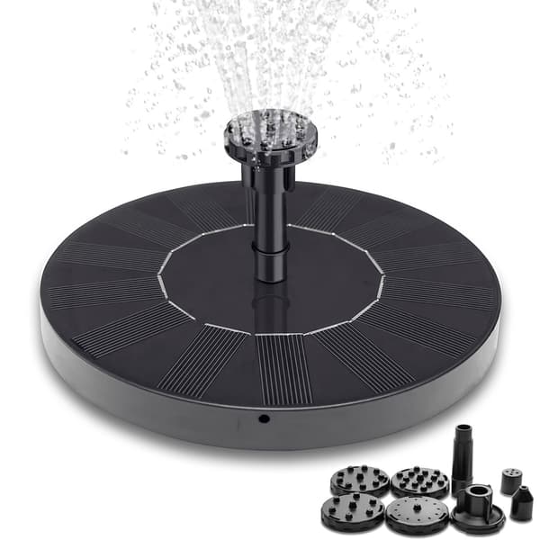 Kampagne til lav pris! Fontæne - Solfontæne / Vandfontæne Solcelle - 16 cm Sort Black Black Black
