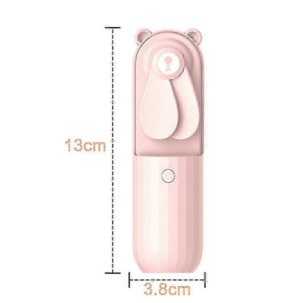 Mini handhållen fläkt, dubbelbladig, 2500mah uppladdningsbart batteridriven Pink