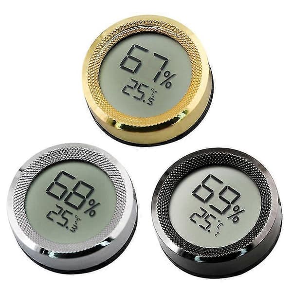 Cigar Humidor Hygrometer Mini Digital LCD Display Sensor 1 Stykke Sølv_Billige gaver