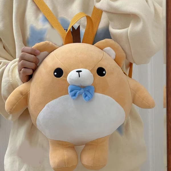 Bear Backpack Soft Plush Doll Toy Large Capacity Bag Adjustable Shoulder Strap for Travel Bear Free Size