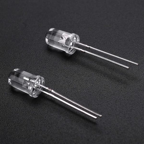 100 stk 5mm Varm Hvid LED-dioder DC 3V 20mA Pære Elektronikkomponenter Lysdiode