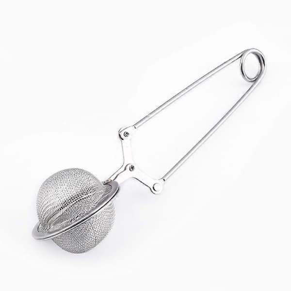 Tesold/filter med klap, ø 4,5 cm, længde 16 cm, rustfrit stål, sølv
