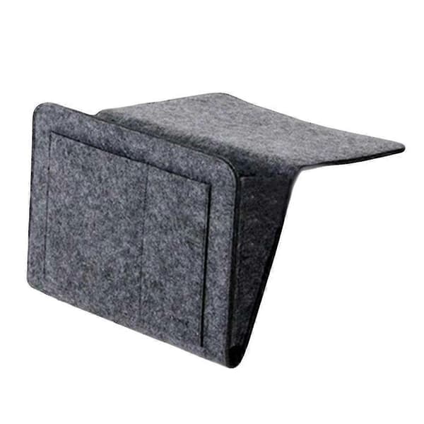 Sengside Felt Opbevaringspose Med Lommer Seng Sofa Skrivebord Hængende Organizer Til Telefon Medium Gray