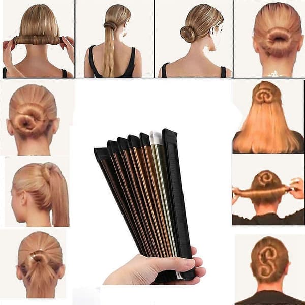 7 st Bun Maker French Twist Hårmunk Vikbar Snäppdisk Hårmode Hårstyling Hårmunk Magiskt DIY-verktyg