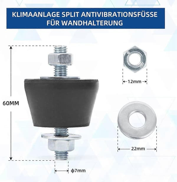 luftkonditionering vibrationsdämpare Split luftkonditionering antivibrationsfötter för antivibrationsmontering dämpare gummi väggmonterade vibrationsdämpare
