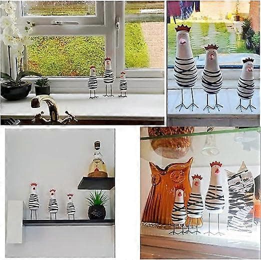 3 Kyllingpynt i tre, liten kyllingfigur, liten kitch