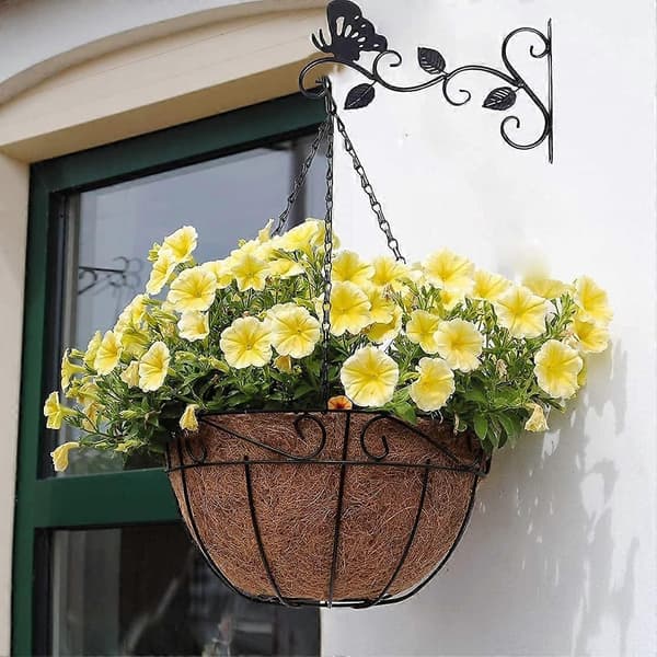 Pakke udendørs hængebeslag til planter, 12\" kroge til hængekurve, fuglefoderhuse, blomsterkurve, lanterner (sommerfugl)