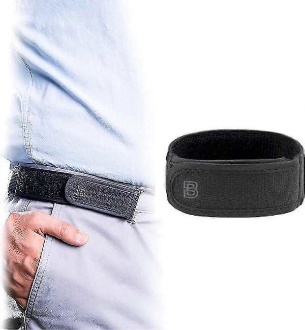 BeltBro Titan Elastisk Bælte Uden Spænde Til Mænd - Passer Til 1,5 Tommer Bæltestropper Komfort L Black