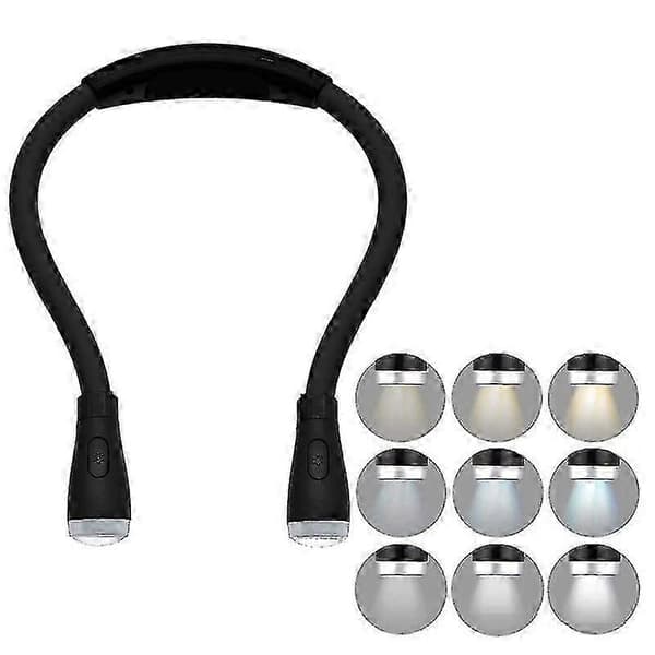 9 moduser LED-boklys halslampe, klemboklys for lesing i seng om natten, strikking, håndarbeid