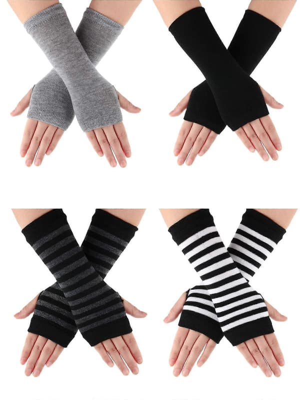 Højkvalitets 4 par Cashmere Feel håndleds fingerløse handsker