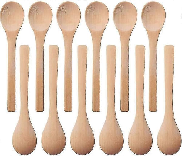 30 stycken mini träskedar små soppskedar serveringsskedar trä honung