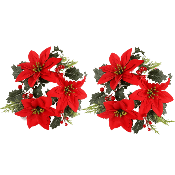 Lysmanchetter til kronelys 2-pak Jule med blomsterdesign fra Swerox