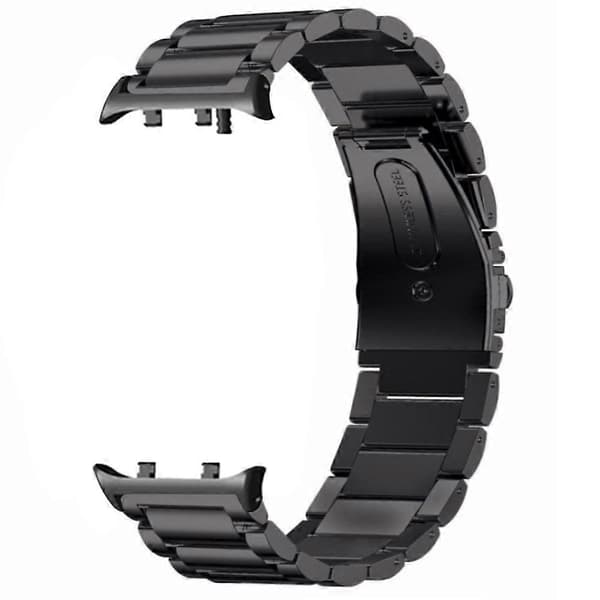 For Huawei Watch D2 Erstatningsklokkerem Tre-perlers solid rustfritt stål armbånd _Billige gaver Black