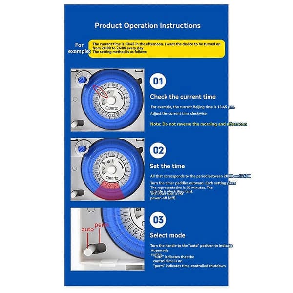 SUL181h Din Skena Analog Mekanisk Timer Switch 30 Minuter Programmerbar AC110V-230V 24 Timmar Timer S_Billiga gåvor White