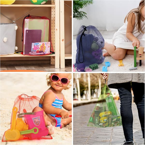 Mesh Laundry Bags (10 Pcs) - Multicolor Laundry Bags for Travel & Drawstring Laundry Bags