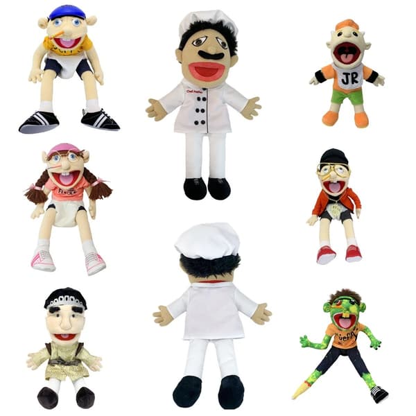 Jeffy Hand Puppet Boy Plush Toy with Removable Clothes Chef 50cm