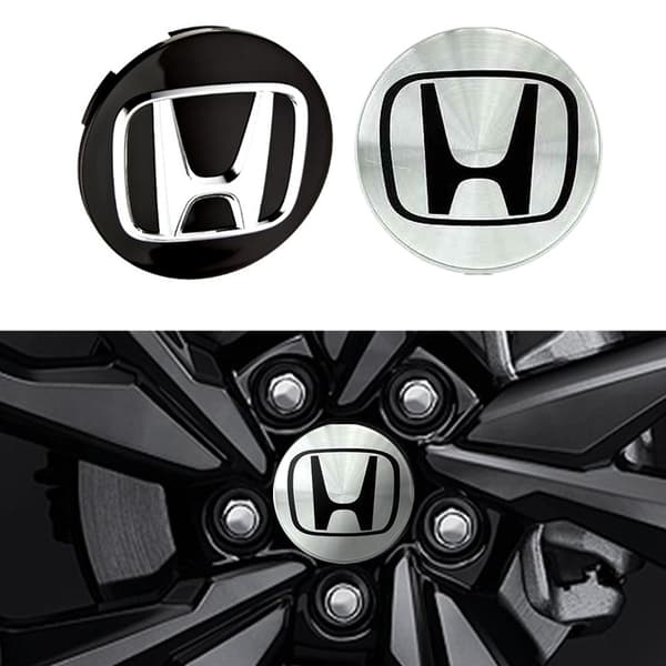 4-pack - Honda-kompatibla centrumkåpor/hjulnavsemblem - B 69mm - Silver 75