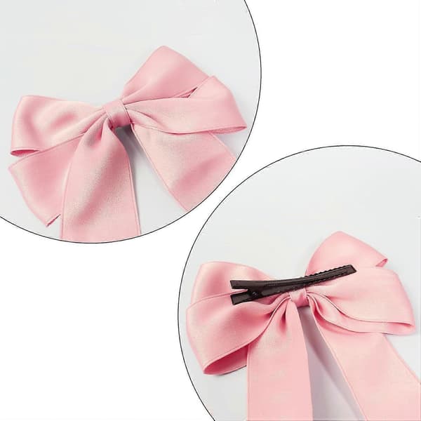 2-pack rosett-hårklämmor - Rosa rosetter för kvinnor/flickor