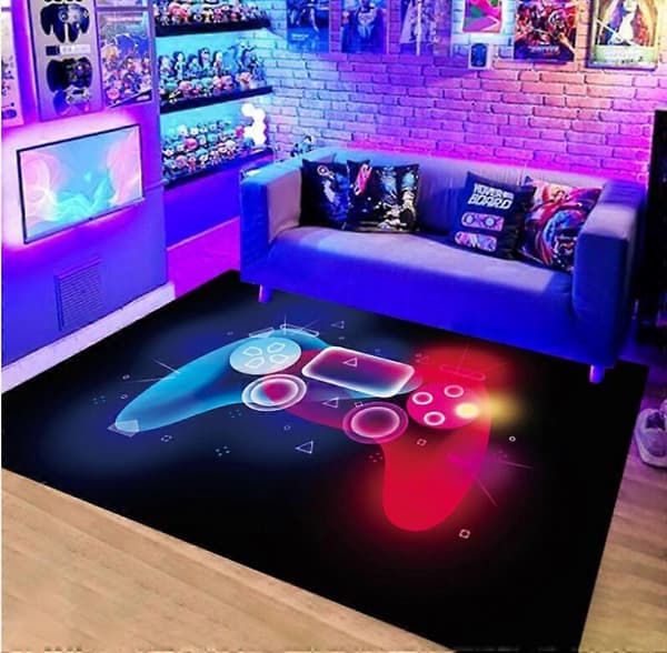 Moderne Gamer Soveromsteppe 120x80cm 3D Kontroller Graffiti Barnesoveromsteppe