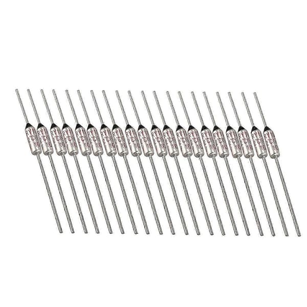 20 st Ry Series Metall 192 Celsius 250v 10a Termisk säkring-L Silver Tone