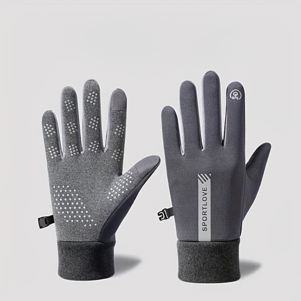 Varme vinterhandsker til damer - Skridsikre touchscreen-handsker med fulde fingre, højkvalitets vinterhandsker Grå Grey One-size