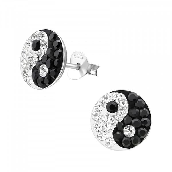 Sterling Sølv Krystal Yin Yang Øreringe_Bra saker