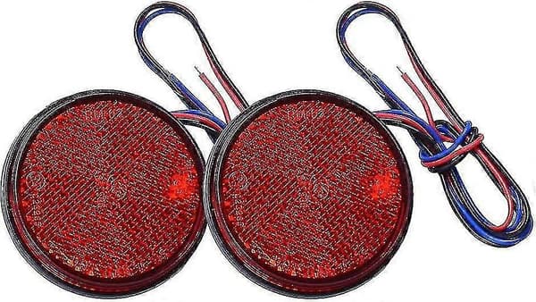 LED trailerlys, 2 stk. baglygte LED-lys Bremselys Rund Reflektor 12V LED Markeringslys (rød, 2 stk.) H