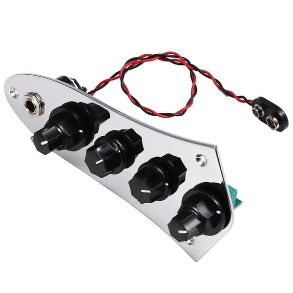 Guitar Bas Kontrolplade Forudkablet Forsyninger Kablet Switch Kontrolplade til Elektrisk Basinstrument Silver